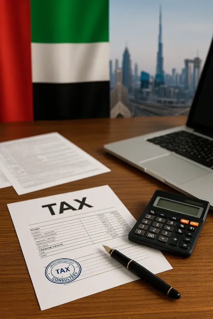 Experts managing compliance at an excise tax consultants Dubai office.