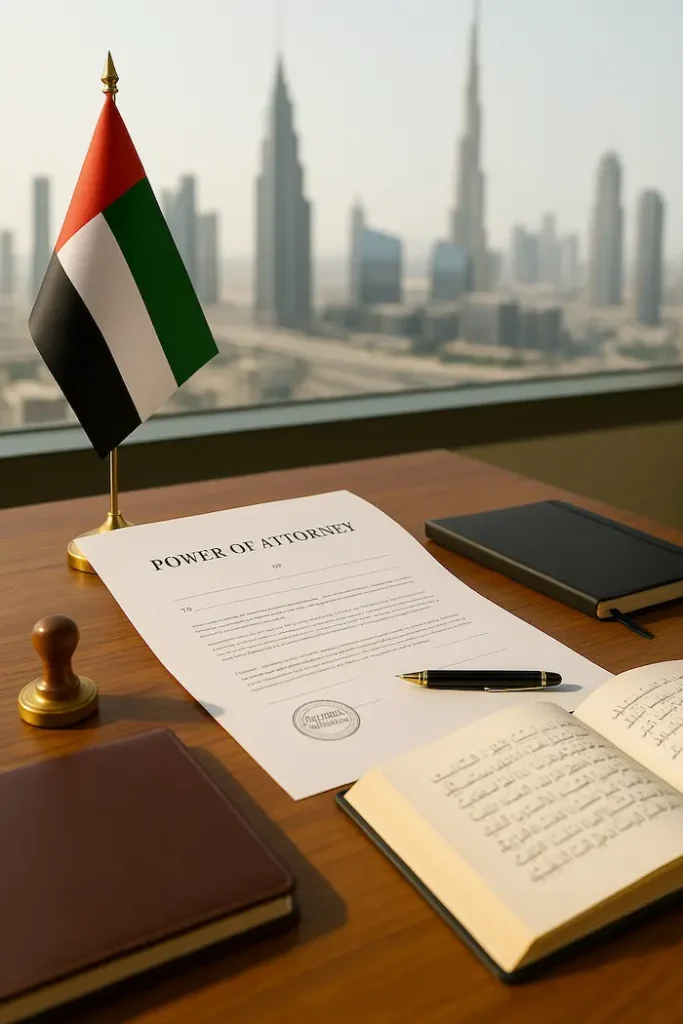 Legal document showing General Power of Attorney Dubai authorization.