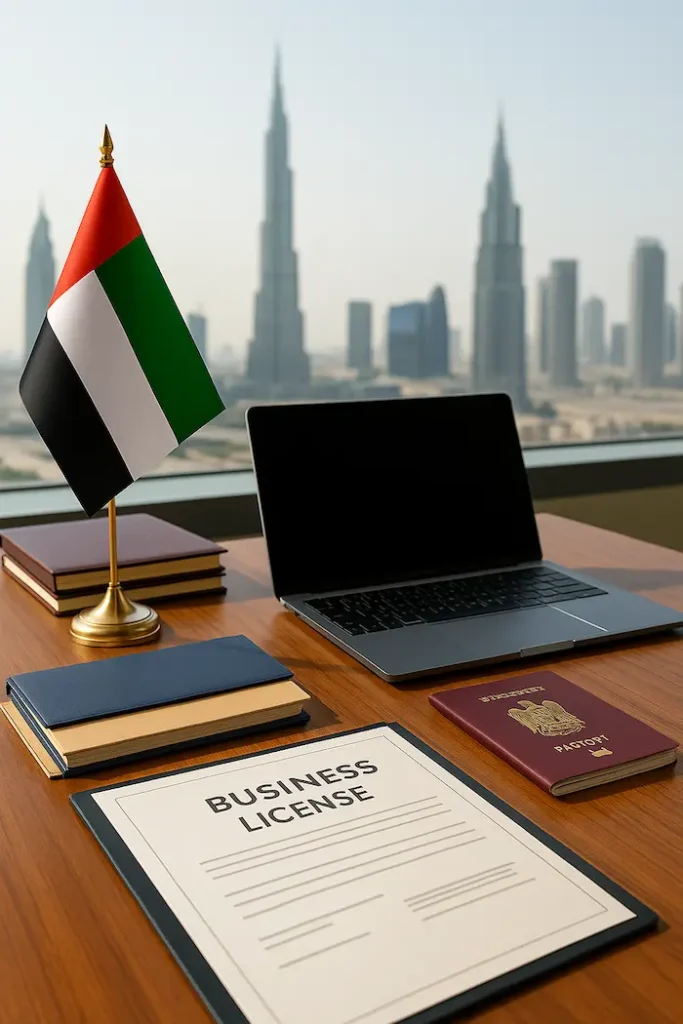 Legal professional certifying documents at a Notary Public services Dubai office.