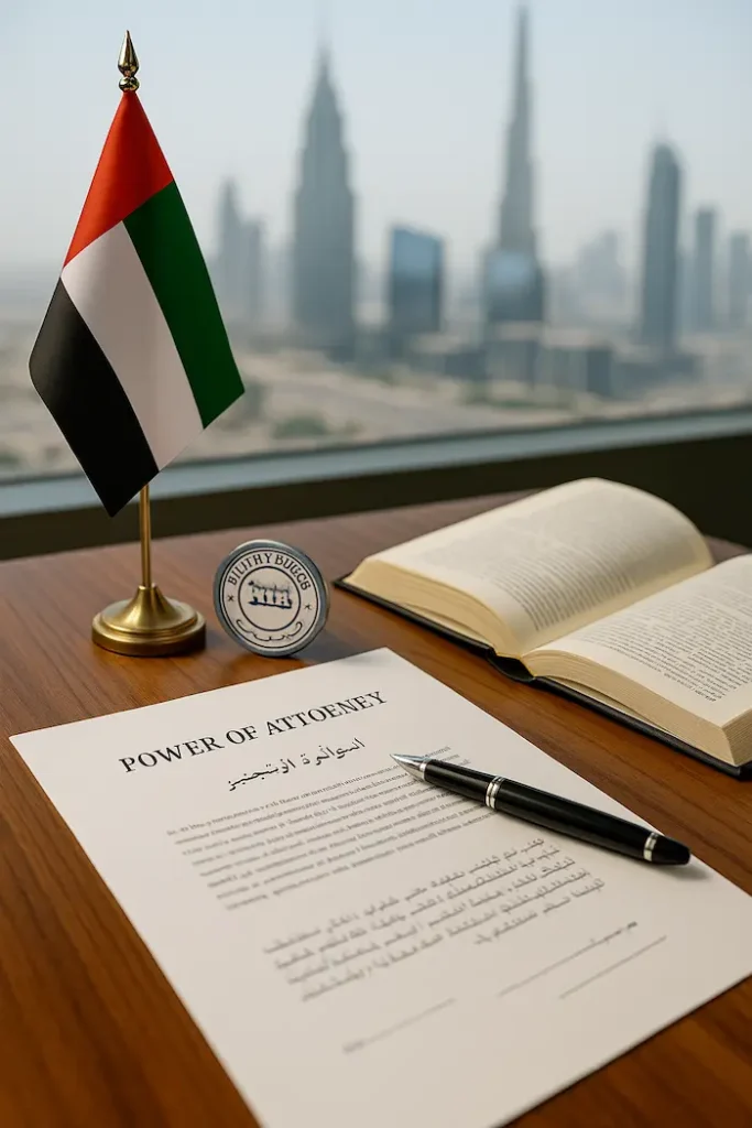 Notarized document for Special Power of Attorney UAE.