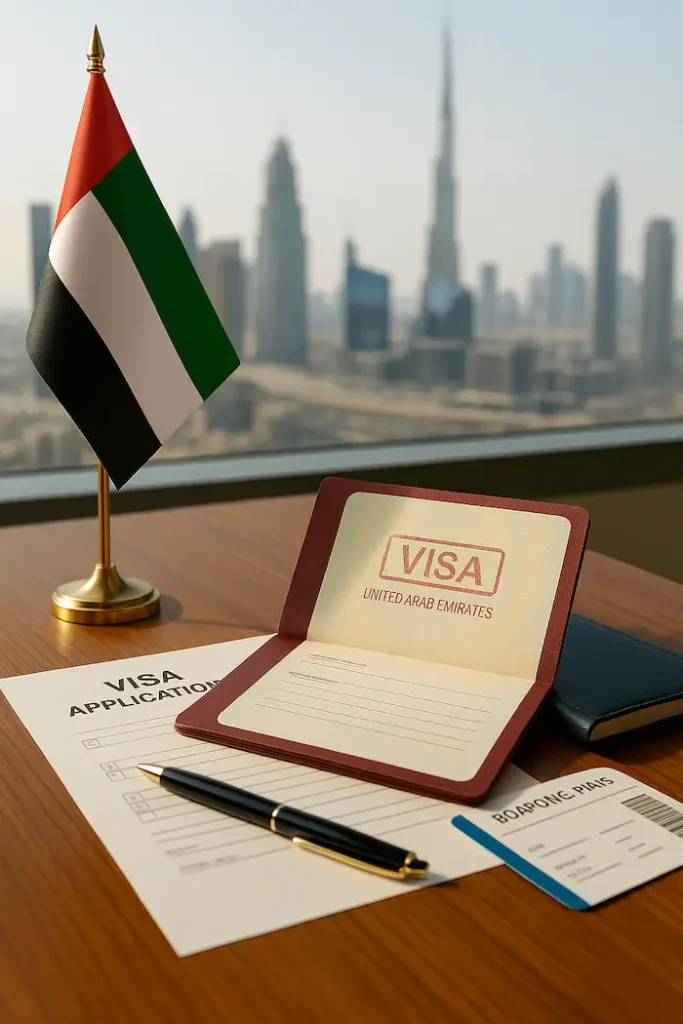 Experts processing applications at tourist visa consultants Dubai office