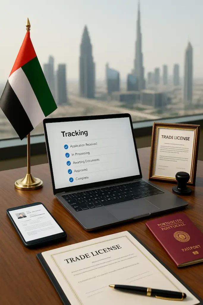 Official approval document for trade name reservation Dubai.