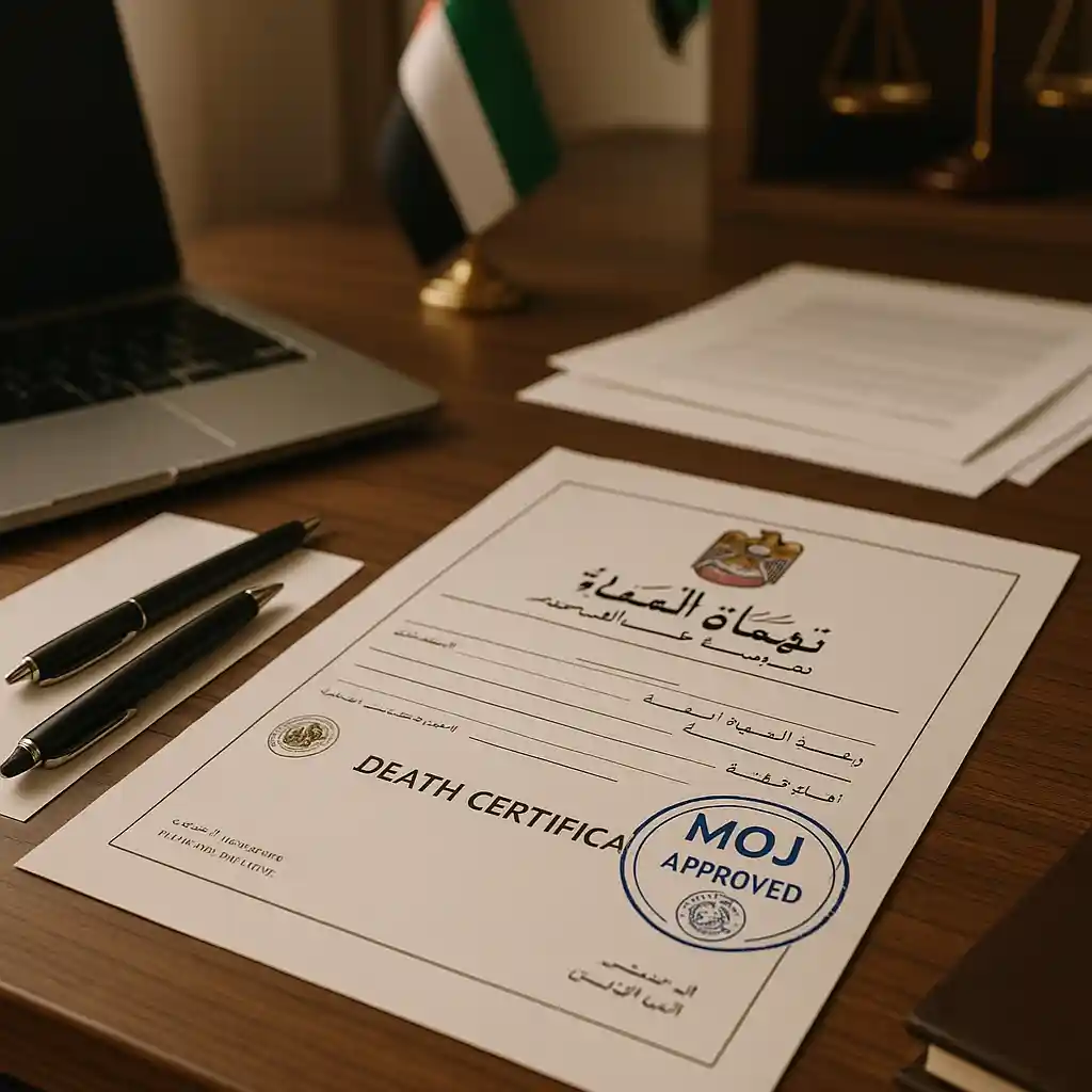 MOJ Approved Death Certificate Translation Services in Dubai