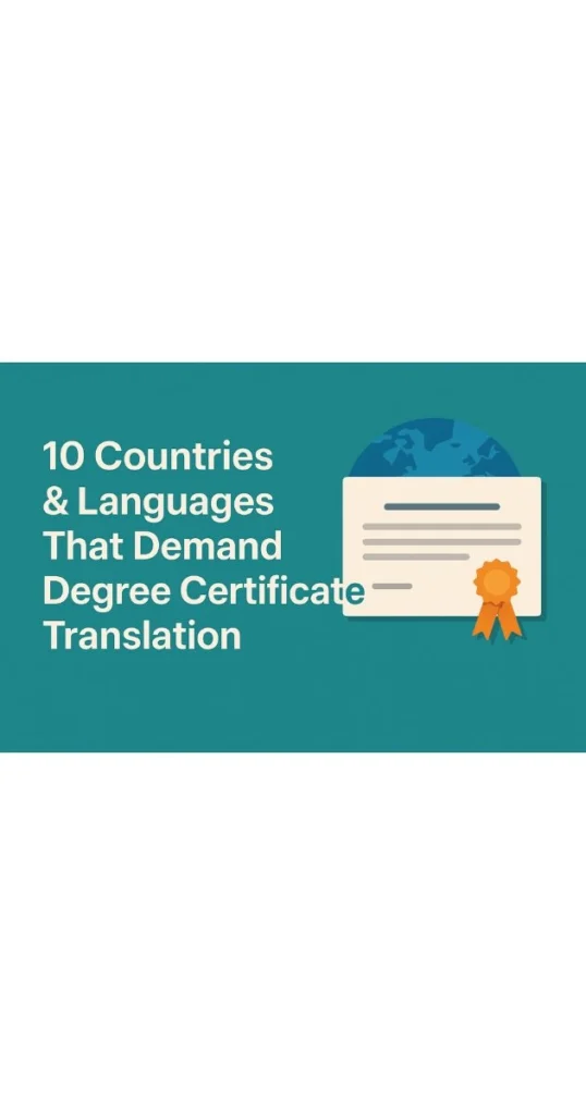 Countries and languages require degree certificate translation