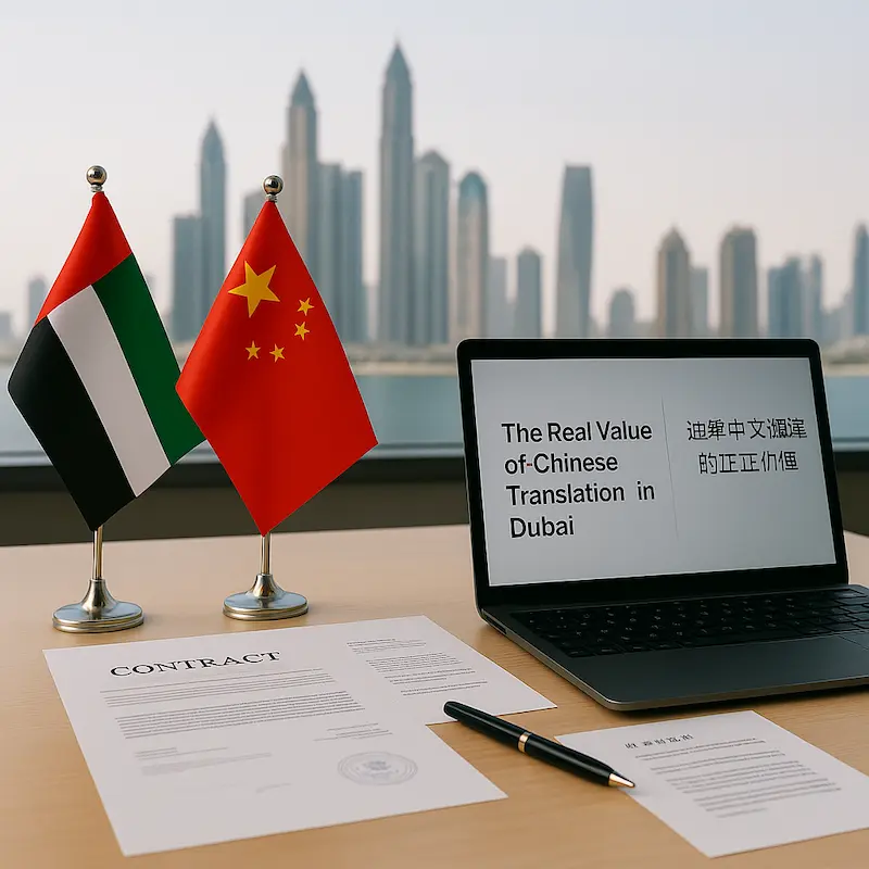 Certified Chinese translators offering professional services in Dubai.
