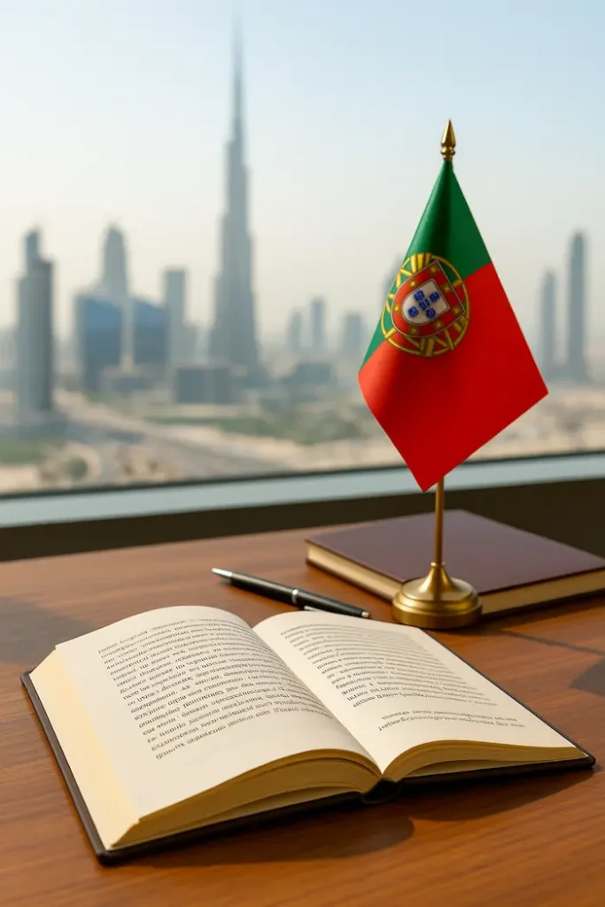 Certified Portuguese translators in Dubai offering professional services.