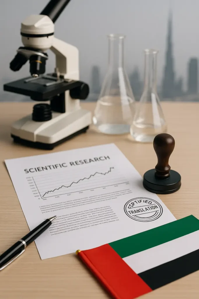 Certified scientific translation services in Dubai for accurate research documents