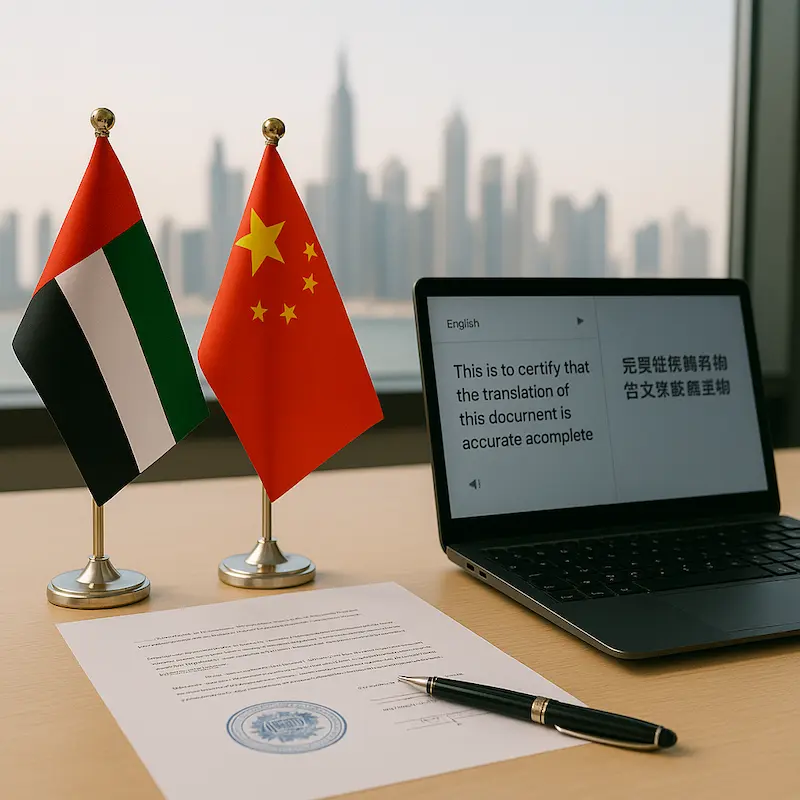 Professional Chinese document translation services in Dubai