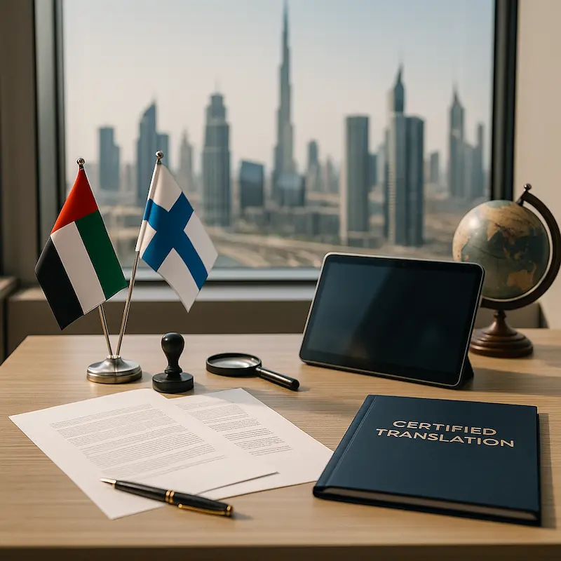 Finnish language translation services in Dubai for accurate and professional results.