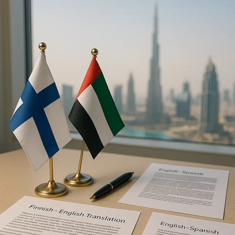 Finnish to Arabic translation services in Dubai for accurate and reliable results.