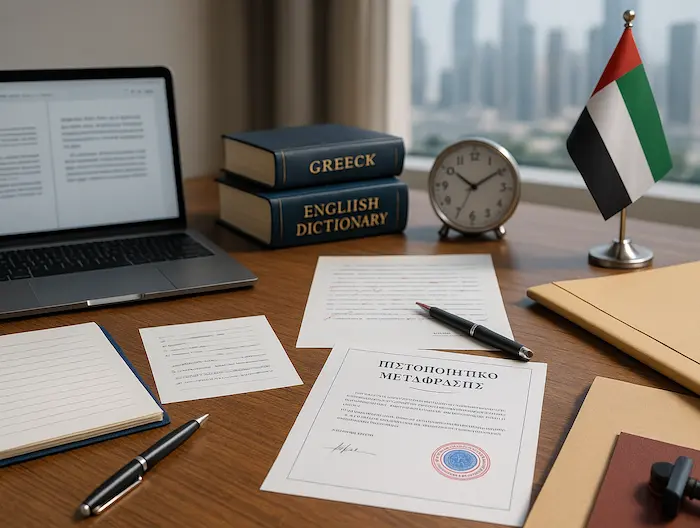 "Expert Greek business translation services in Dubai for professional and accurate translations."