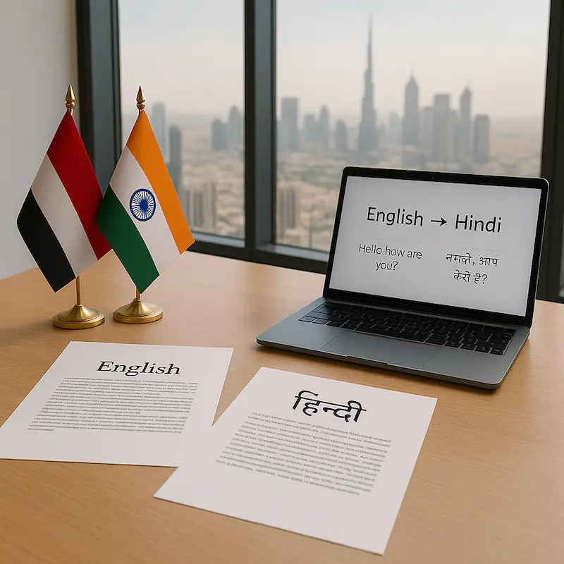 Professional Hindi translation services in Dubai for accurate and certified translations