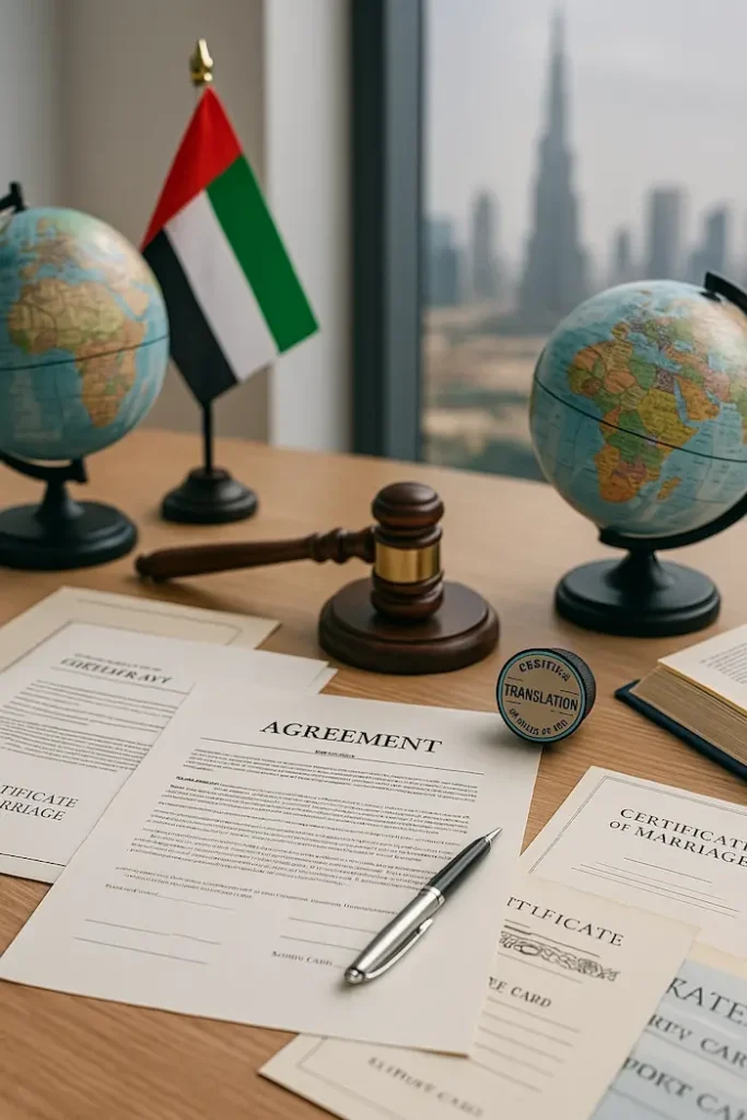 Professional Italian legal document translation services in Dubai.