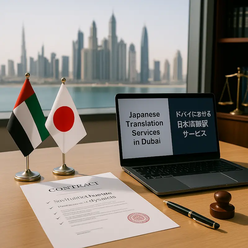 Certified Japanese translation services in Dubai for accurate and reliable document translation.