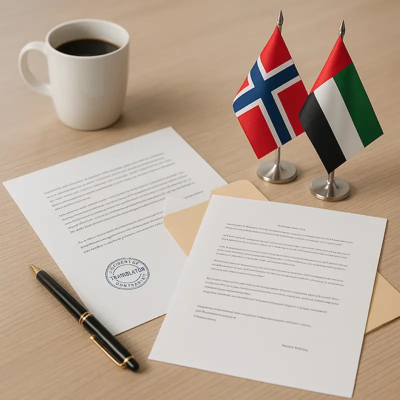 Professional Norwegian language document translation service in Dubai