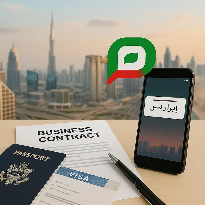 Professional Persian translation documents with translator desk in Dubai office