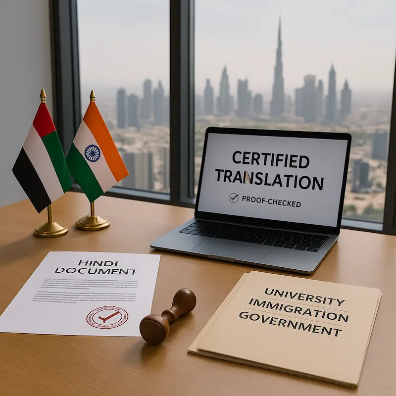 Experienced professional Hindi translators in Dubai offering accurate and certified translations