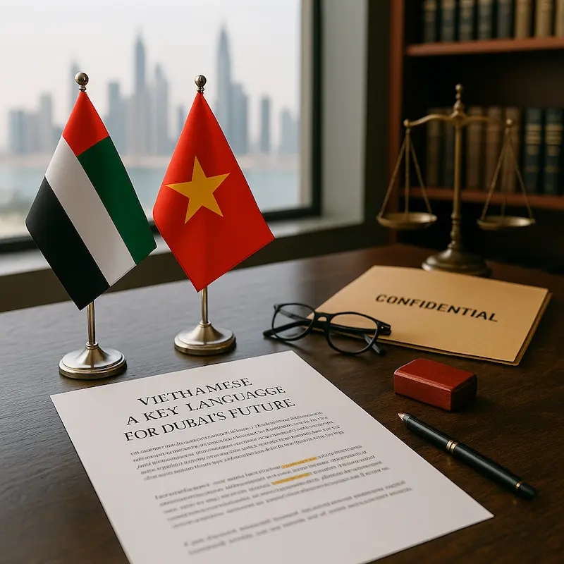 Professional Vietnamese language translation office in Dubai