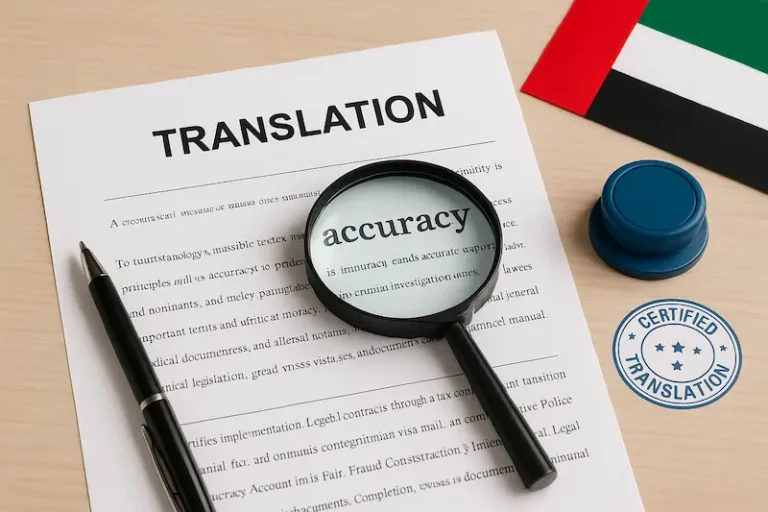 Certified immigration translation in Dubai with legally approved documents prepared for visa and official use