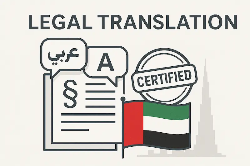 Legal translation services in Dubai with certified documents prepared for court and official use
