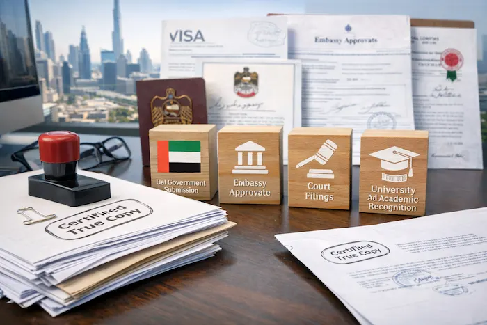 Certified true copy UAE document verification
