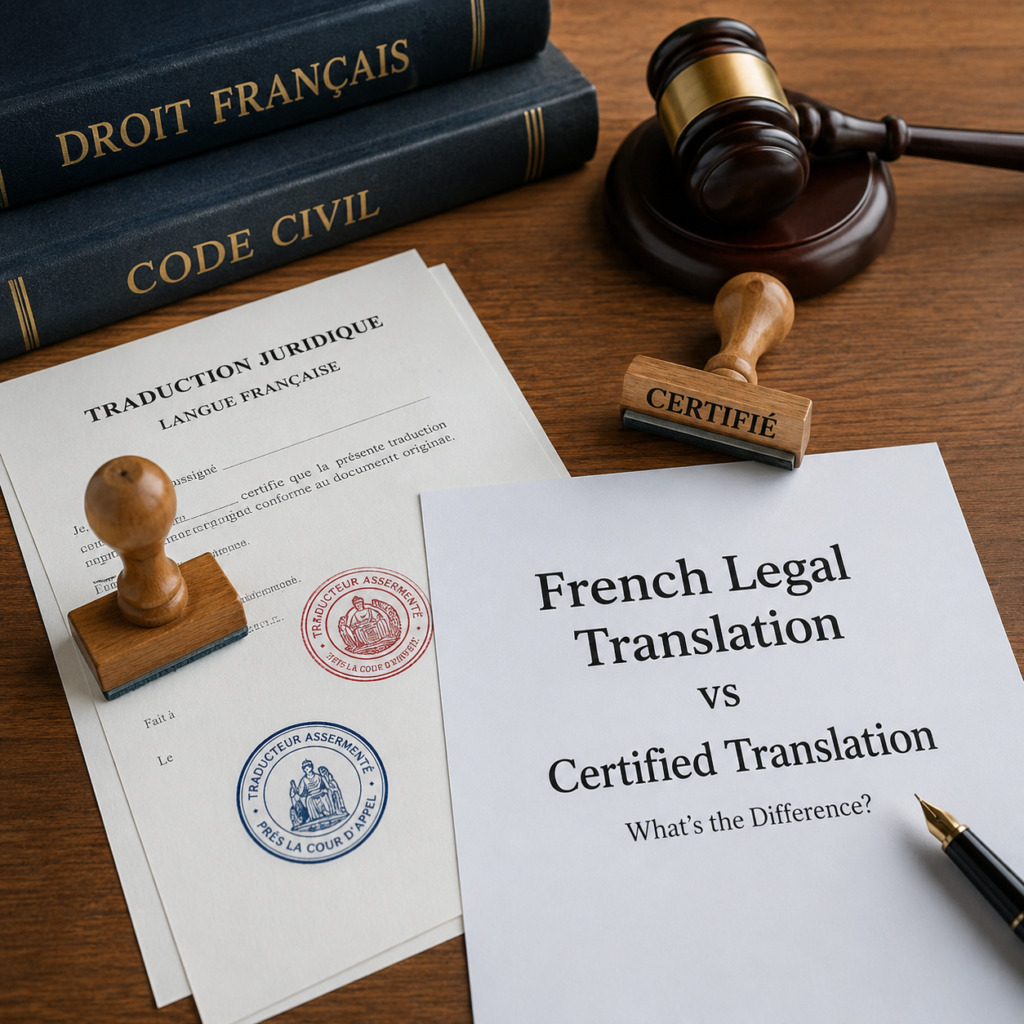 French Legal Translation vs Certified Translation: What's the Difference?