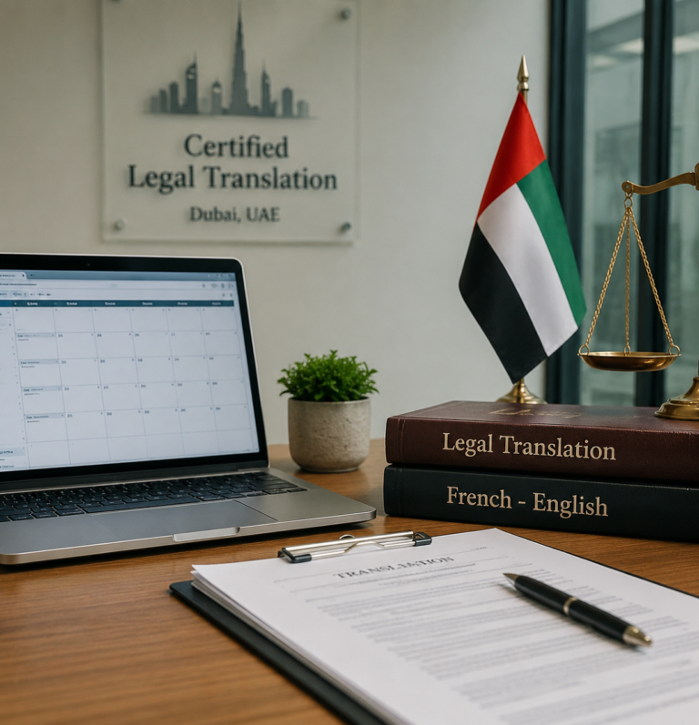 How long does French legal translation take in Dubai