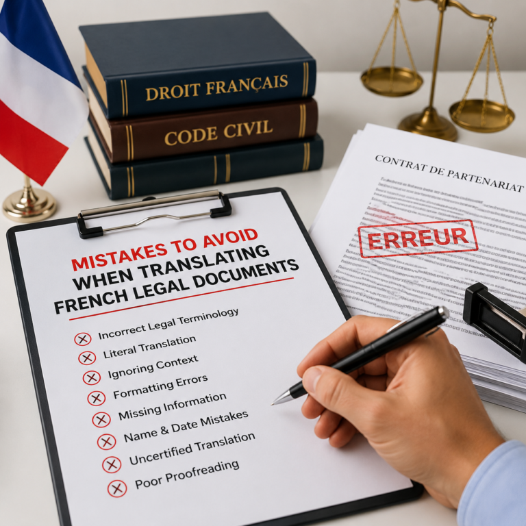 Mistakes to Avoid When Translating French Legal Documents
